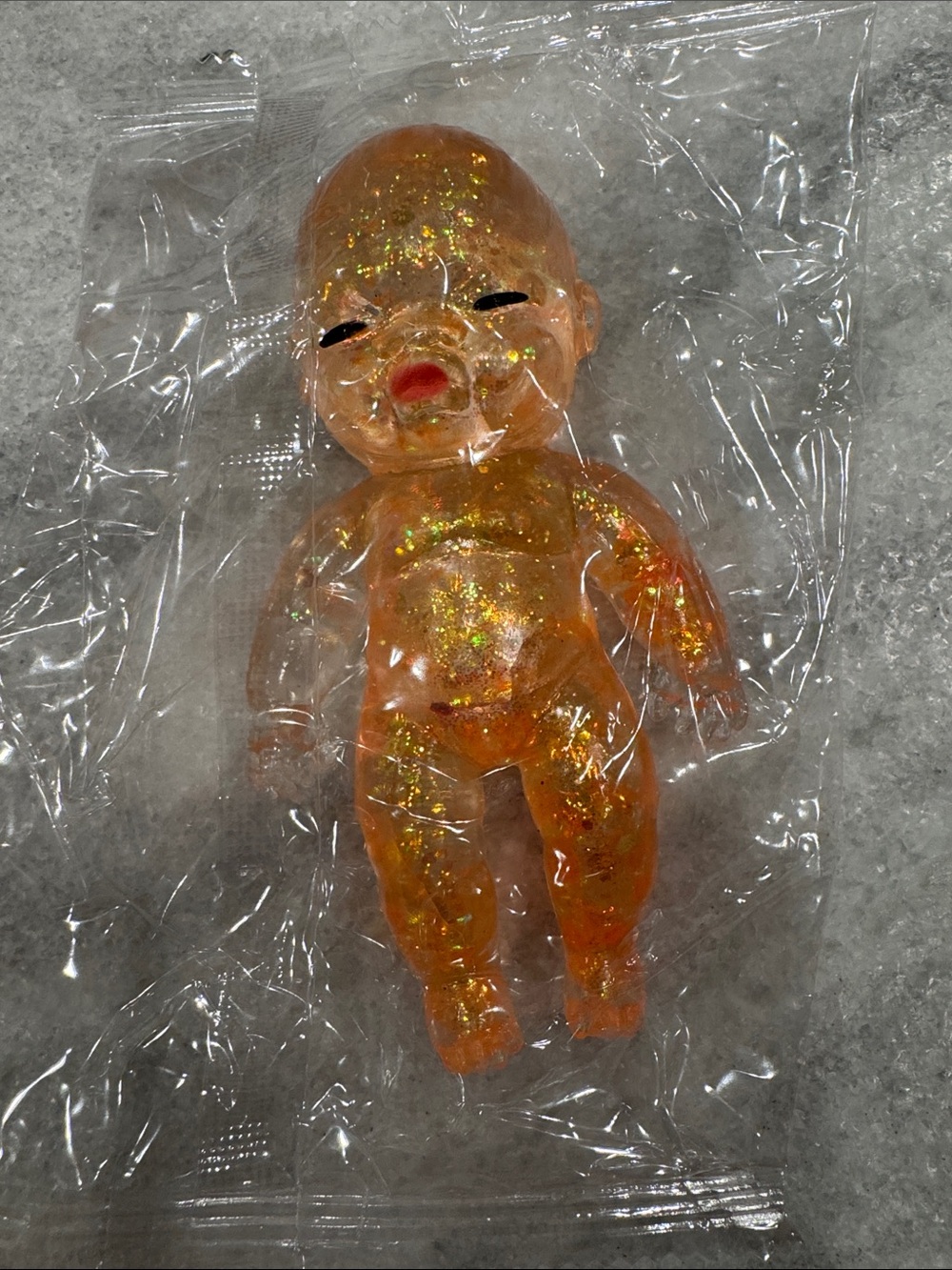 Glitter, orange sugar squishy, baby